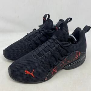 PUMA Viz Runner Rapid Black Red Training Sneakers Youth 7C